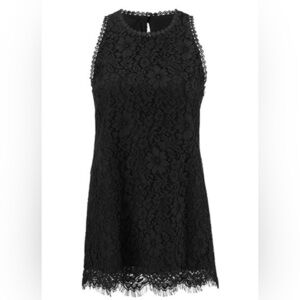 CABI Black Lace Display Scalloped Sleeveless Top